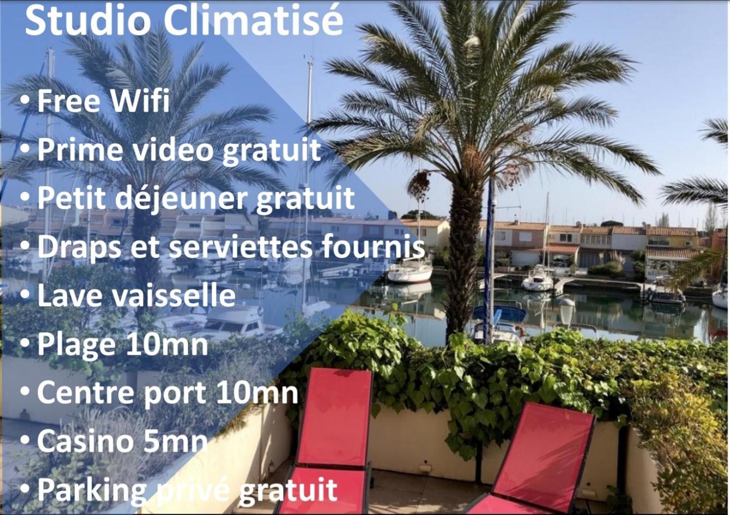 Cap Capistol Studio Avec Terrasse, Vue Port Agde Ngoại thất bức ảnh